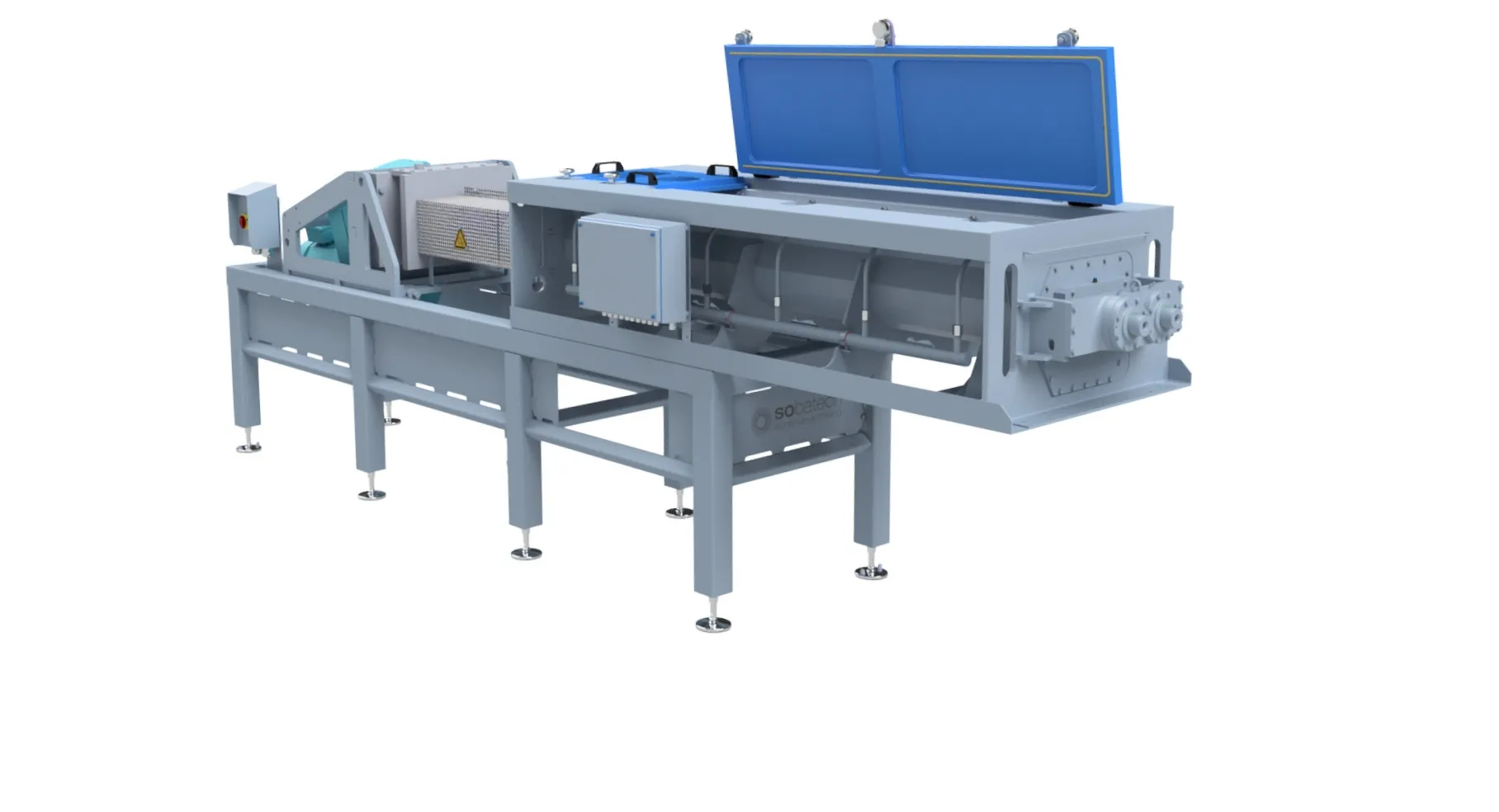 Hygienic standing design automated kneading system for industrial applications