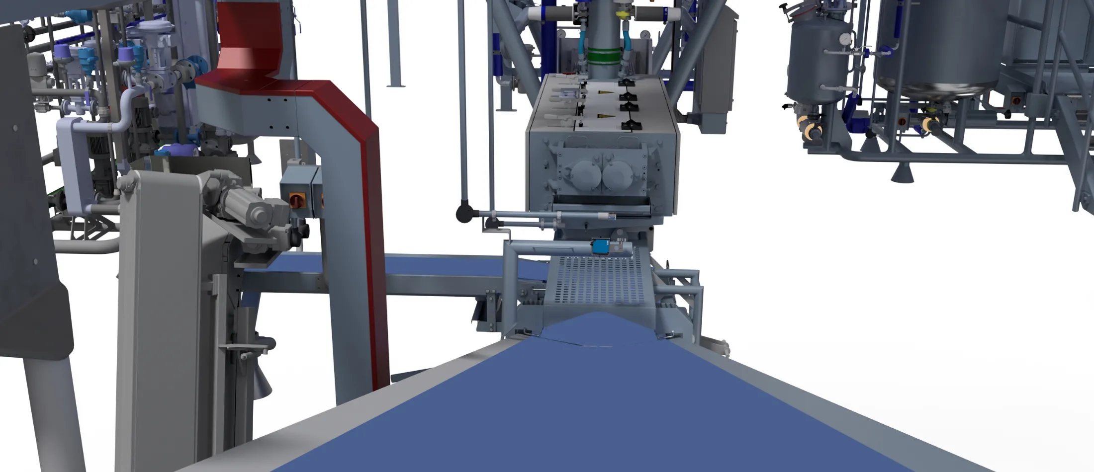 Continuous industrial mixing for bread dough