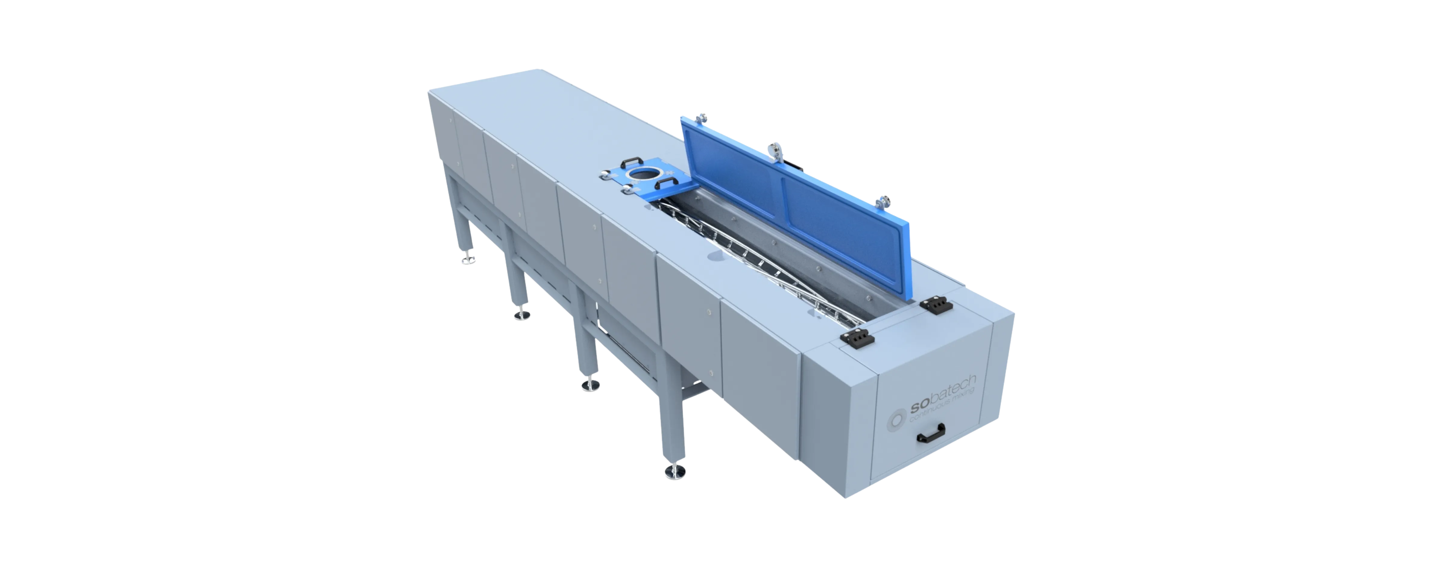 3D rendering of a standing design continuous mixing system.