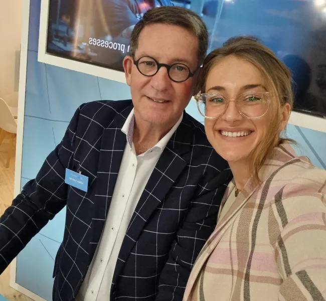 Gilian Lekner (founder Sobatech) and Geneviève Lekner (CEO Sobatech) at IBA 2023