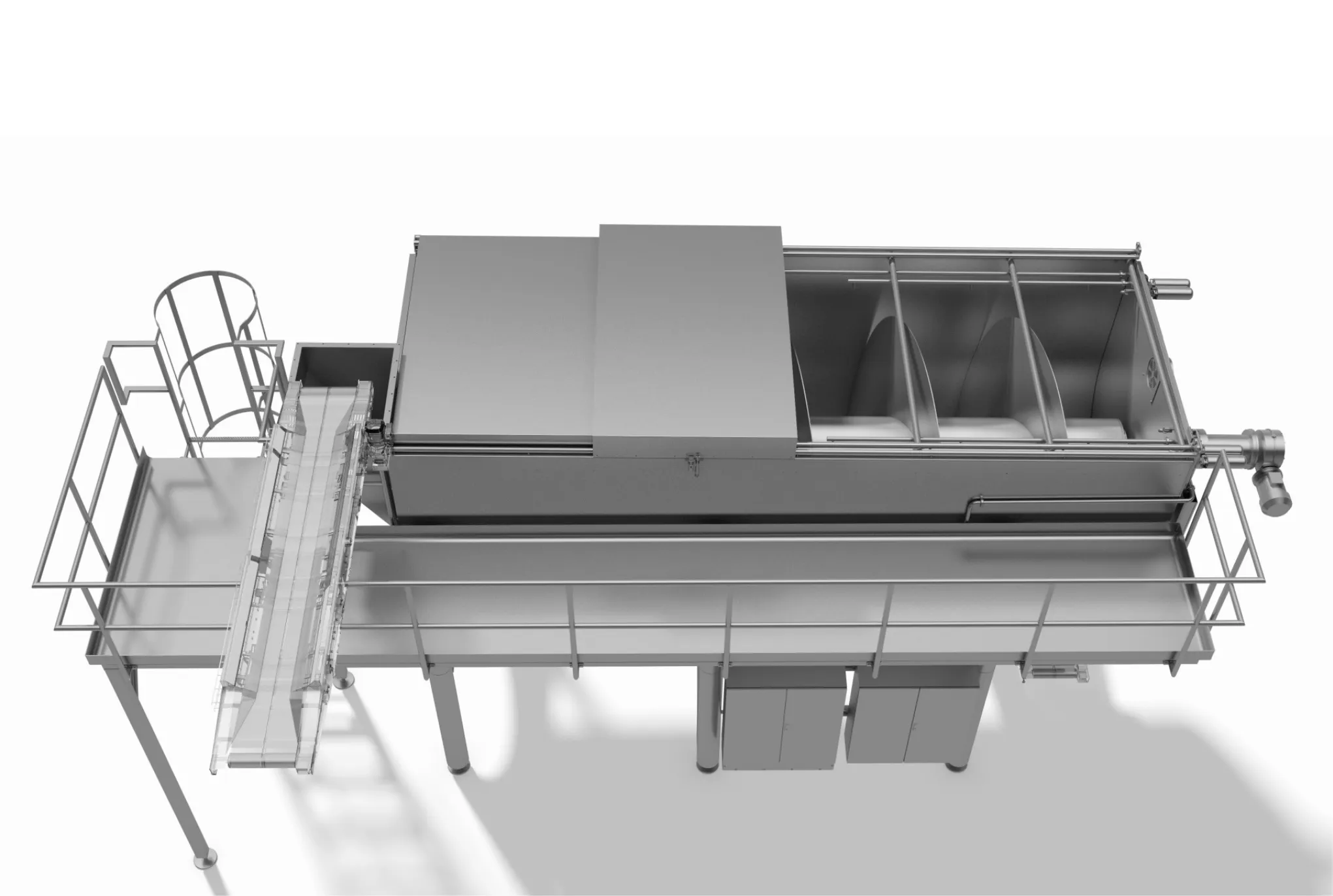 top view continuous bulk fermentation for continuous dough production